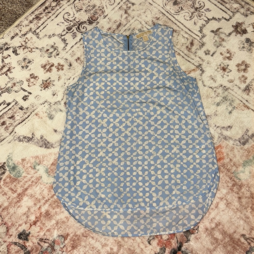 Michael Kors women’s size medium blue/cream sleeveless blouse